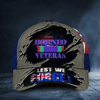 Borneo Veteran Lest We Forget New Zealand Flag Hat Remembrance Day Military Caps Men Hat Classic Cap Hat - Thegiftio