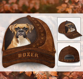 Boxer Dog Leather Hat Classic Cap Hat - Thegiftio UK