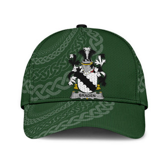 Braden Coat Of Arms Irish Family Crest St Patrick's Day Hat Classic Cap Hat - Thegiftio UK