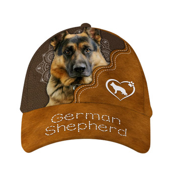 Brocade German Shepherd Dog Leather Hat Classic Cap Hat - Thegiftio UK