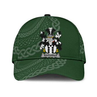 Brounker Coat Of Arms Irish Family Crest St Patrick's Day Hat Classic Cap Hat - Thegiftio UK