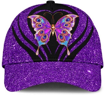 Butterfly Bling Bling Style Sparkling Glitter Printed Unisex Hat Classic Caps Bsaseball Cap Hat - Thegiftio UK