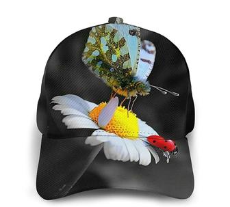 Butterfly Ladybug Flower Print Casual Baseball Cap Adjustable Twill Sports Dad Hats for Unisex Hat - Thegiftio UK