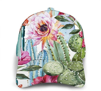 Cactus Succulent Rose Print Classic Baseball Cap Adjustable Twill Sports Dad Hats for Unisex Hat - Thegiftio UK