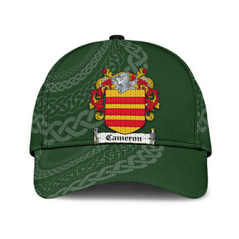 Cameron Coat Of Arms Irish Family Crest St Patrick's Day Hat Classic Cap Hat - Thegiftio UK
