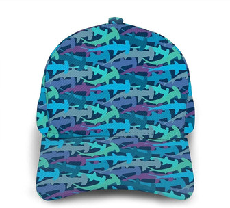 Camo Hammerhead Shark Men Women Fashion Adjustable Baseball Cap Mesh Trucker Hat - Thegiftio