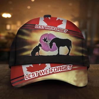 Canada Flag Veteran Animal Lest We Forget Hat Classic Cap Hat - Thegiftio UK