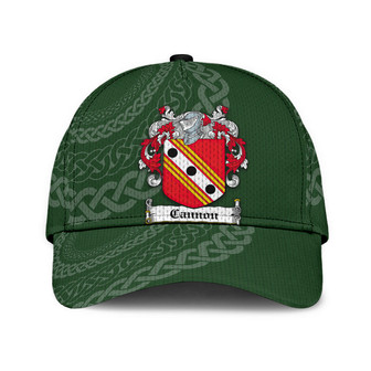 Cannon Coat Of Arms Irish Family Crest St Patrick's Day Hat Classic Cap Hat - Thegiftio UK