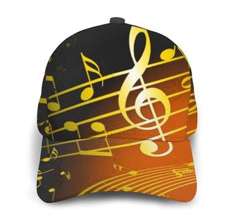 Unisex Cap Printed Baseball Cap Gold Musical Note Music Fashion Caps Trucker Hats Hip Hop Hat - Thegiftio