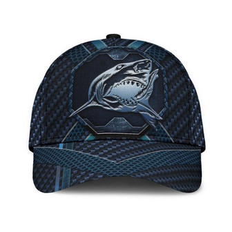 Carbon Shark Classic Cap Strapback Cap, Unisex Hat, Classical Cap, Shark Print Hat, Shark Lover Gift Hat - Thegiftio