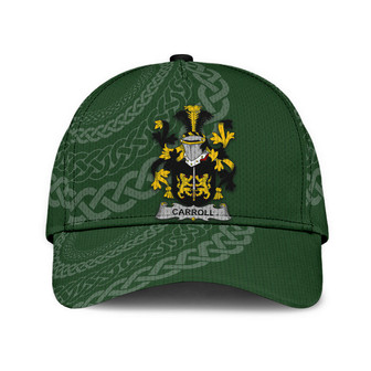 Carroll Coat Of Arms Irish Family Crest St Patrick's Day Hat Classic Cap Hat - Thegiftio UK