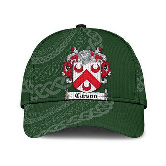 Carson Coat Of Arms Irish Family Crest St Patrick's Day Hat Classic Cap Hat - Thegiftio UK