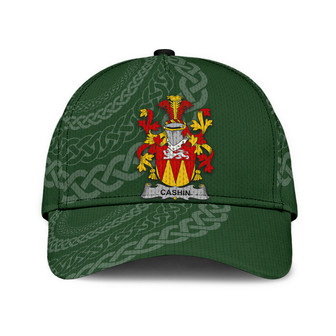 Cashin Coat Of Arms Irish Family Crest St Patrick's Day Hat Classic Cap Hat - Thegiftio UK