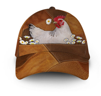 Chicken Flower Leather Hat Classic Cap Hat - Thegiftio