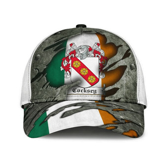 Cocksey Coat Of Arms Irish Family Crest Hat Classic Cap Hat - Thegiftio UK