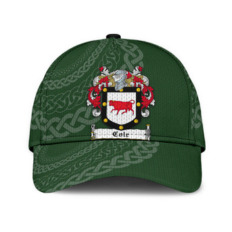 Cole Coat Of Arms Irish Family Crest St Patrick's Day Hat Classic Cap Hat - Thegiftio UK