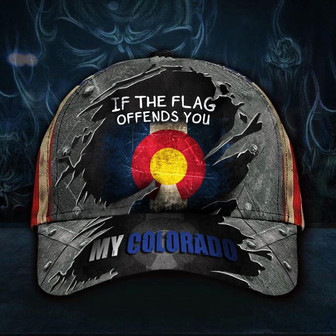 My Colorado Hat If The Flag Offends You Vintage USA Flag Ball Cap Patriotic Gift For Husband Hat - Thegiftio