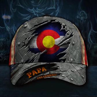 Colorado Papa The Legend Hat Vintage USA Flag Cap Gift Ideas For Dad From Wife Hat - Thegiftio UK