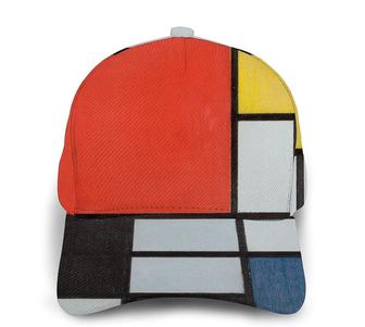 Composition in Red Yellow Blue and Black Print Baseball Cap Adjustable Twill Sports Dad Hats for Unisex Hat - Thegiftio UK