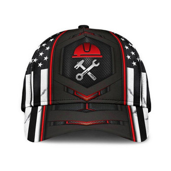 Construction Worker Red Flag Hat Classic Cap Strapback Cap, Human Cap, Trending Cap, American Cap Hat - Thegiftio UK