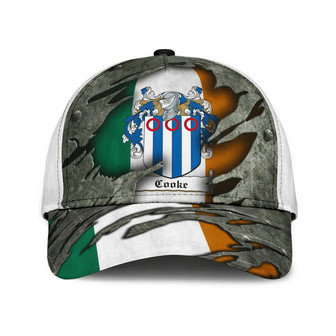 Cooke Coat Of Arms Irish Family Crest Hat Classic Cap Hat - Thegiftio UK