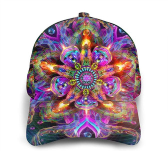 Cool Kaleidoscope Psychedelic Trippy Colorful Adjustable Unisex Baseball Cap Trucker Sports Hat - Thegiftio
