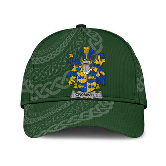Cromwell Coat Of Arms Irish Family Crest St Patrick's Day Hat Classic Cap Hat - Thegiftio UK