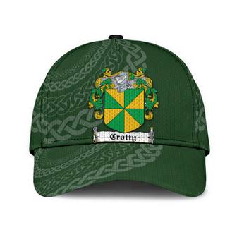 Crotty Coat Of Arms Irish Family Crest St Patrick's Day Hat Classic Cap Hat - Thegiftio UK