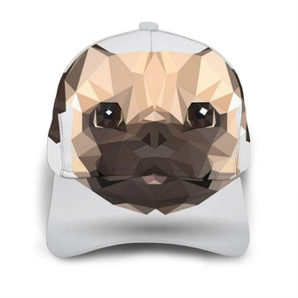 Curved Edge Baseball Cap Abstract Polygonal Tirangle Animal Pug Dog Hat Classic Cap Hat - Thegiftio UK