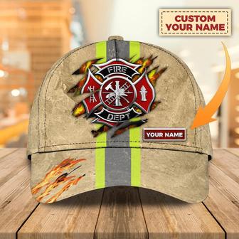 Custom With Name Fire Man Baseball Cap, Classic Full Print Hat Cap For Firefighters Hat - Thegiftio UK