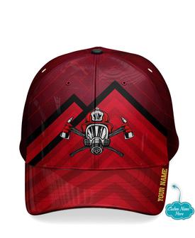 Custom Name Mountain Shape Firefighter Hat Classic Cap Hat - Thegiftio UK