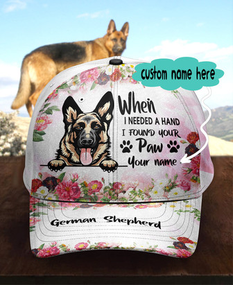 Custom Name Shepherd Paw Hat Classic Cap Hat - Thegiftio