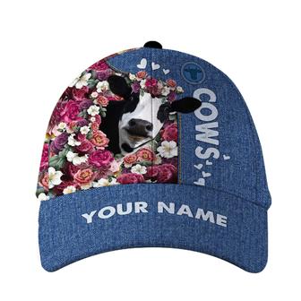 Customized Cow Jean Flower Hat Classic Cap Hat - Thegiftio UK
