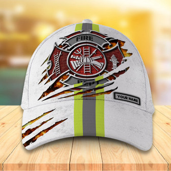 Customized Firefighter Vintage White Hat Classic Cap Hat - Thegiftio UK