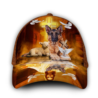 Customized German Shepherd God In Water Hat Classic Cap Hat - Thegiftio UK