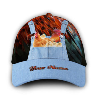 Customized Girl Loves Chickens Hat Classic Cap Hat - Thegiftio UK