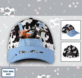 Customized Girl Loves Cows Hat Classic Cap Hat - Thegiftio UK