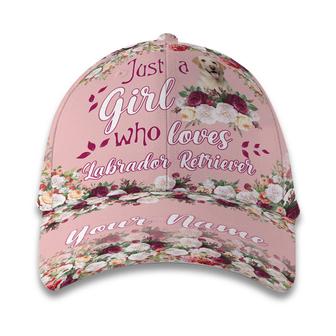 Customized Girl Loves Labrador Retriever Flowers Hat Classic Cap Hat - Thegiftio UK