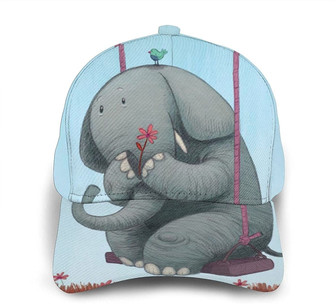 Cute Elephant Print Casual Baseball Cap Adjustable Twill Sports Dad Hats for Unisex Hat - Thegiftio UK