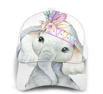 Cute Elephant Print Classic Baseball Cap Adjustable Twill Sports Dad Hats for Unisex Hat - Thegiftio UK