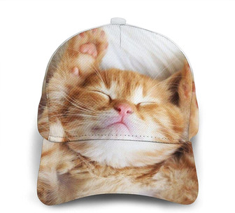 Cute Kitten Print Casual Baseball Cap Adjustable Twill Sports Dad Hats for Unisex Hat - Thegiftio UK
