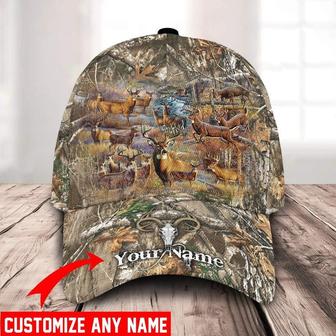 Deer Camo Personalized Cap Hunting Printed Hats, Custom Name Deer Hunter Cap, Deer Cap, Hunting Gift Hat - Thegiftio UK