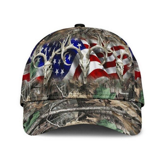 Deer Hunting American Flag Hat Classic Cap Hunting Lovers, Cap Gift For Men Hat - Thegiftio UK
