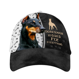 Doberman Dog Kisses Fix Everything Hat Classic Cap Hat - Thegiftio UK