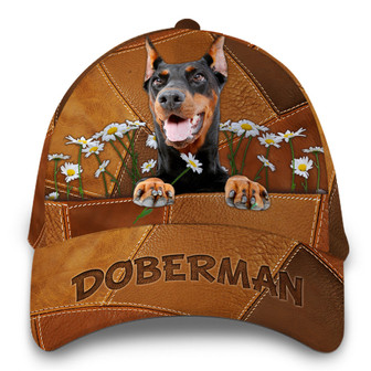 Doberman Dog Leather Hat Classic Cap Hat - Thegiftio UK