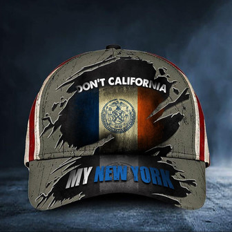 Don't California My New York Hat Vintage USA Flag Cap Proud New York State Merch Gift Hat - Thegiftio