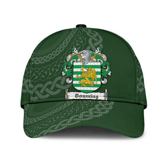 Downing Coat Of Arms Irish Family Crest St Patrick's Day Hat Classic Cap Hat - Thegiftio UK