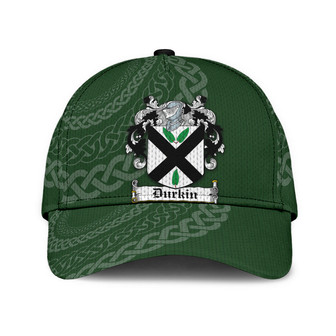 Durkin Coat Of Arms Irish Family Crest St Patrick's Day Hat Classic Cap Hat - Thegiftio UK