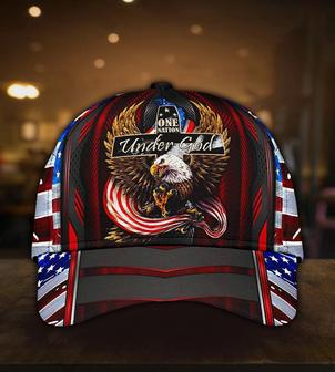 Eagle One Nation Under God Classic Cap, Personalized Cap, Baseball Cap, Strapback Cap, Unisex Hat, Classical Cap For Women Men Hat - Thegiftio UK