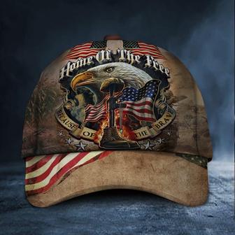Eagle USA Flag Home Of Free Because Of The Brave Hat Patriotic Honoring Veterans Day Gifts Hat Classic Cap Hat - Thegiftio UK